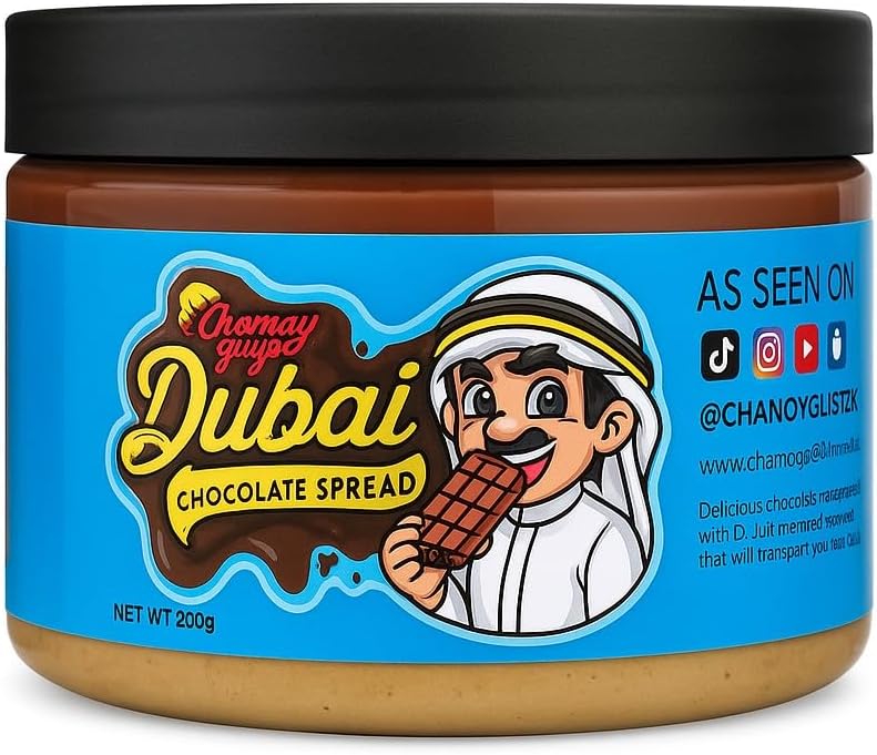 Dubai Chocolate Pistachio Spread with Kunafa – Luxury Halal Sweets | Chocolate Spread & Pistachio Butter | Kunafa Pastry Dessert Topping | Chamoy Guys UK | 200g