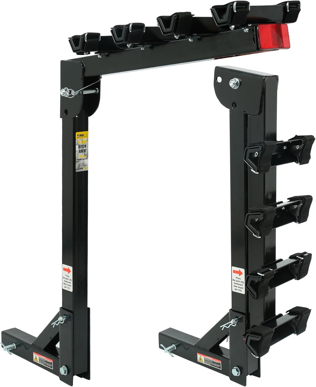 MaxxHaul 70210 Hitch Mount Bike Rack 4-Bike Rack, Black For Cars Trucks SUV's Minivans, Large