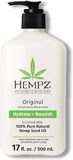 Hempz Original, Natural Hemp Seed Oil Body Moisturizer with Shea Butter and Ginseng, Original Scent, Floral Banana, 17 Fl.Oz ( Packaging may vary )