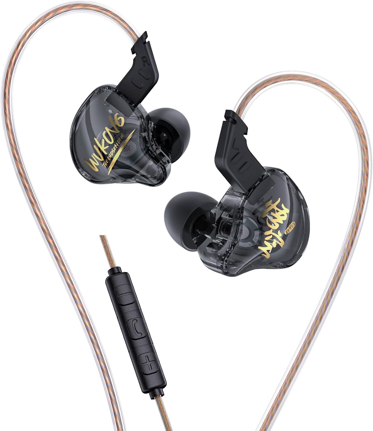 Yinyoo KBEAR MONKIE K01 Wired Gaming Earbuds,1DD Lightweight Gaming In Ear Monitor with 3.5mm Plug, HIFI Immersive Bass in Ear Headphones Wired Earphones Compatible with PC,PS5, Xbox,Switch
