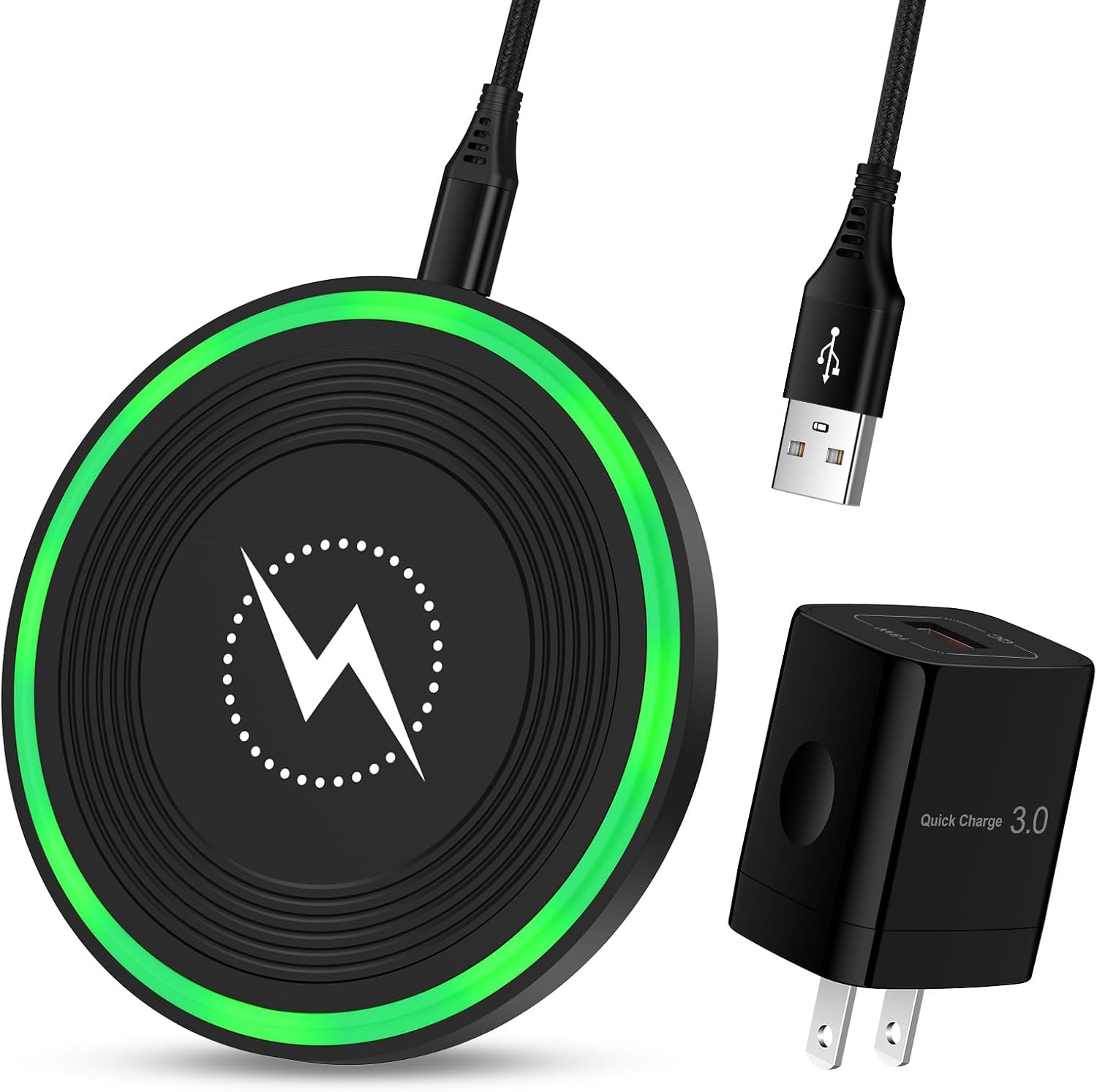 Samsung Wireless Charger Fast Charging Pad for Samsung Galaxy S25 Edge S24 Ultra S24+ S24 S23 FE S22 S21 S20 S10 Note 20 10, 18W Phone Wall Charger Cargador Inalambrico for iPhone 15 Pro Max 15 Plus