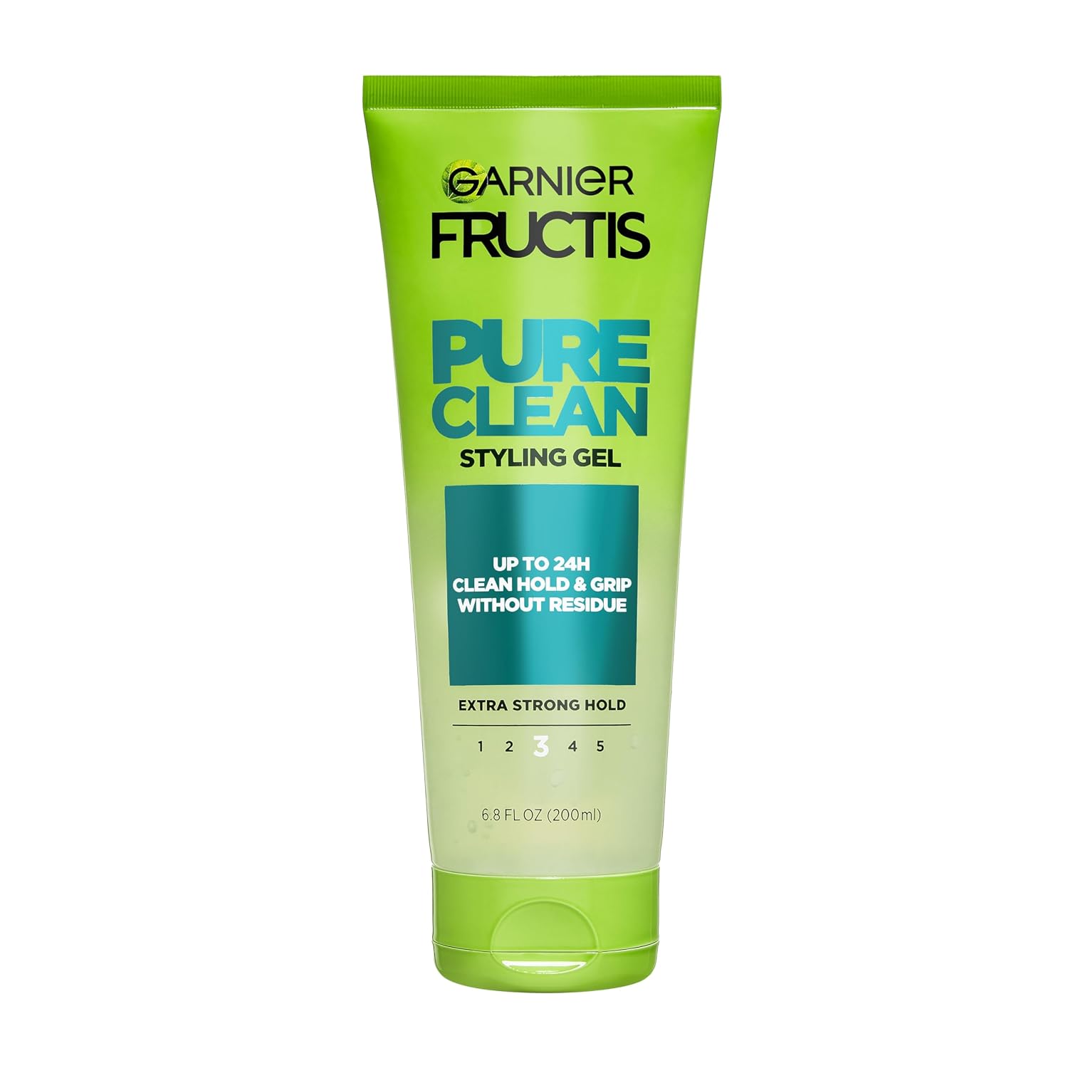 Garnier Fructis Pure Clean Styling Hair Gel, Extra Strong Hold for Up to 24HRs, Non-Flaking, Non-Sticky Formula with Aloe Extract, Made for All Hair Types, 6.8 fl oz (Packaging May Vary)