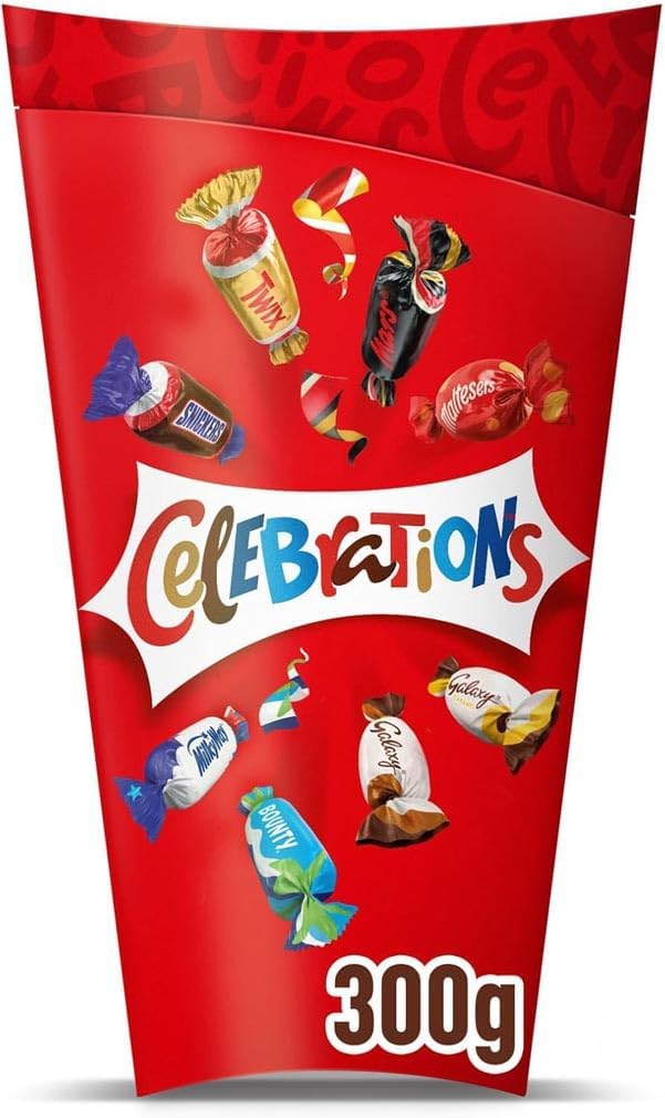 Celebrations Chocolate Gift Box, 300g Assorted Chocolates Snack Box With Mini Chocolate Bars & Biscuits