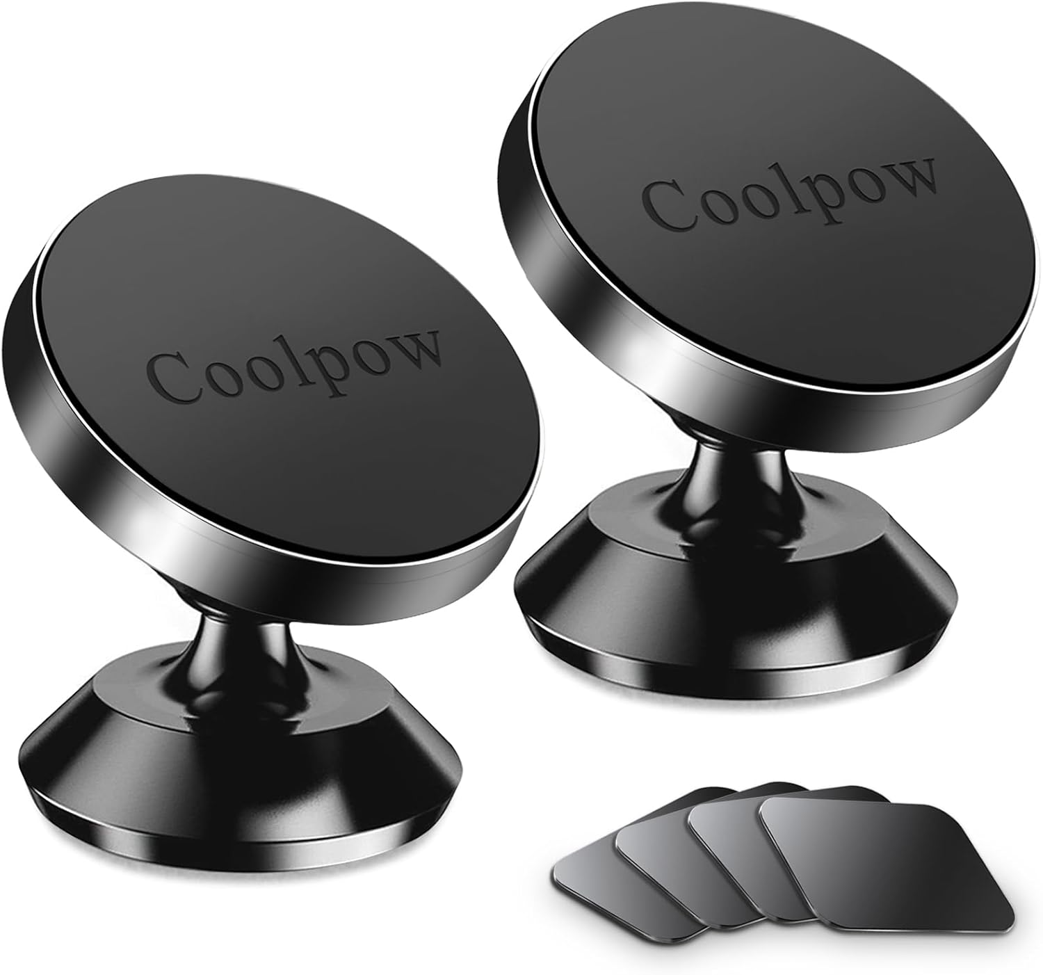 【2-Pack】 Magnetic Phone Holder for car, [Strong Magnet] Magnetic Phone Mount for Car [4 Metal Plate] iPhone Magnetic car Mount for Cell Phone [360° Rotation] Universal Dash car Phone Holder Mount