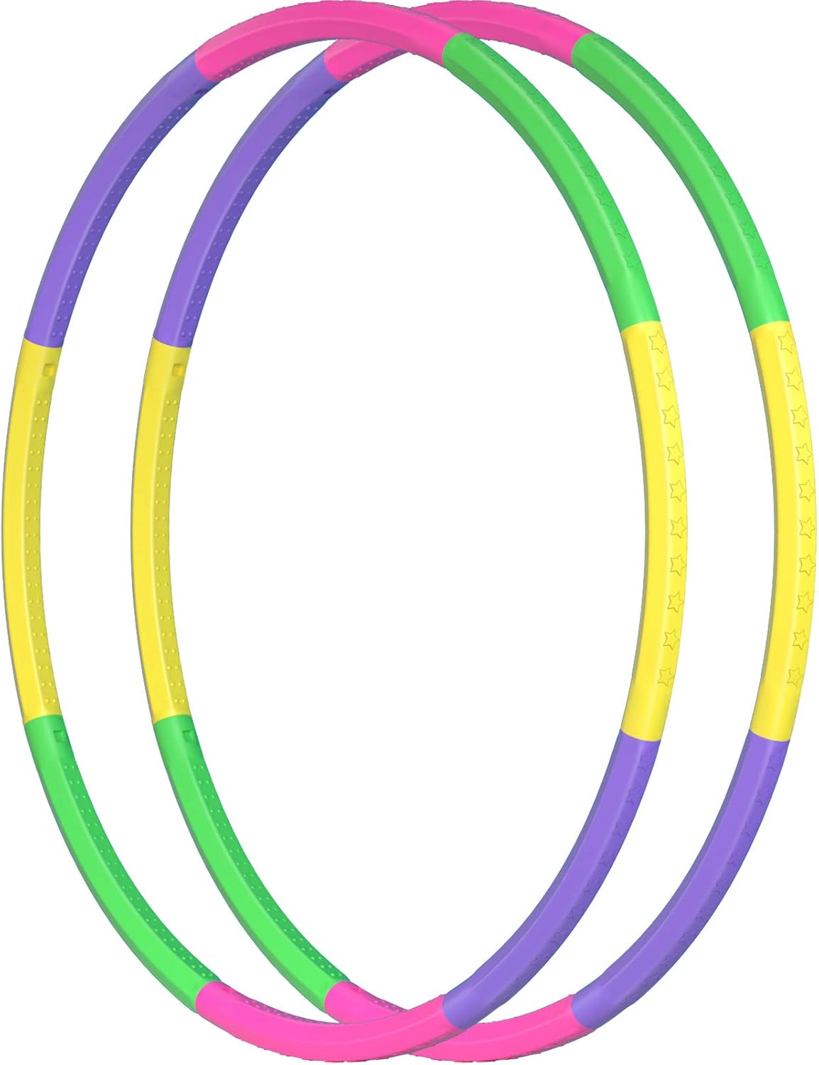 2 Pack Toy Color Hoop for Kids, Size Adjustable & Detachable Length Kids Adjustable Hoop Plastic Toys for Kids Adults Party Games, Gymnastics, Dog Agility Equipment, Christmas Wreath
