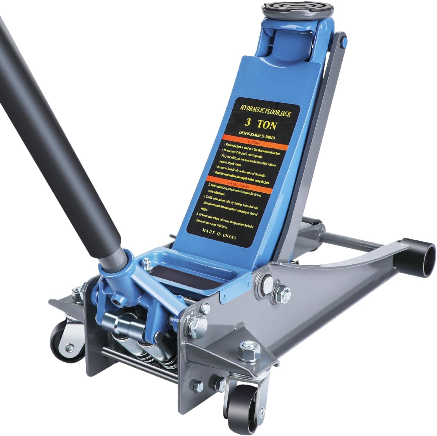 LARBANKE 3 Ton Car Floor Jack with Dual Pistons Quick Lift Pump,6600 LBS Low Profile Carbon Steel Floor Jack,Lifting Range 2.87"-19.69",for Sport Utility Vehicle,Blue
