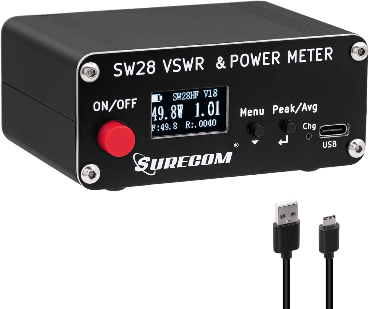 Mcbazel Surcom SWR Meter SW-28HF 1.5MHz-60MHz 120W Mini V.S.W.R. & Power Meter