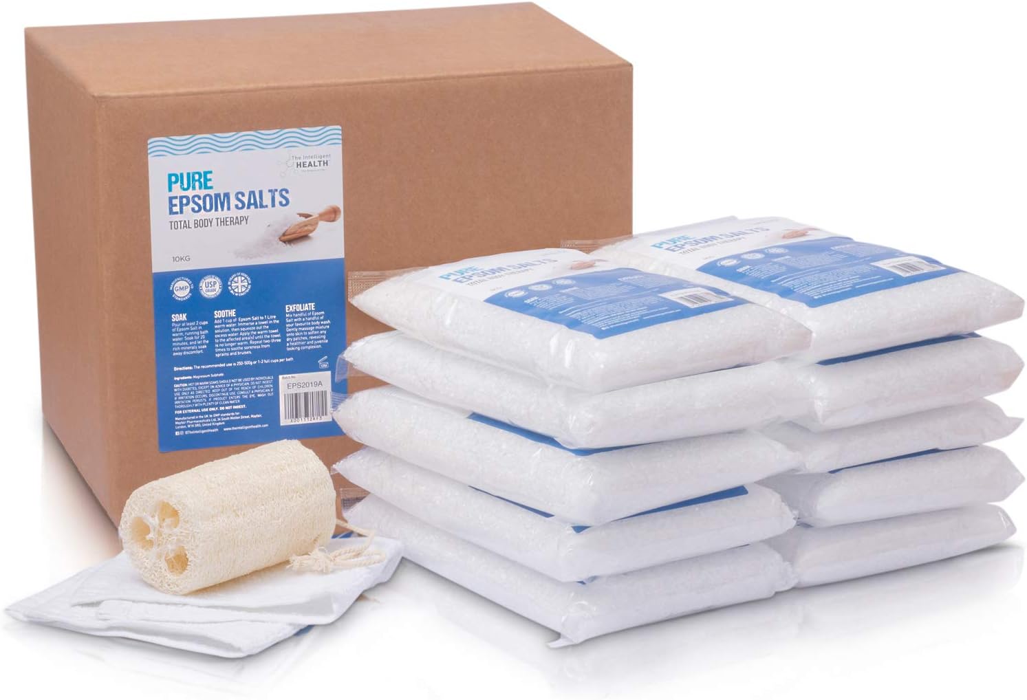 Pure Epsom Salts | Magnesium Sulphate Bath Salt | 10 Kg Pack by The Intelligent Health | Ideal for Relieving Sore Muscles | Reduces Inflammation