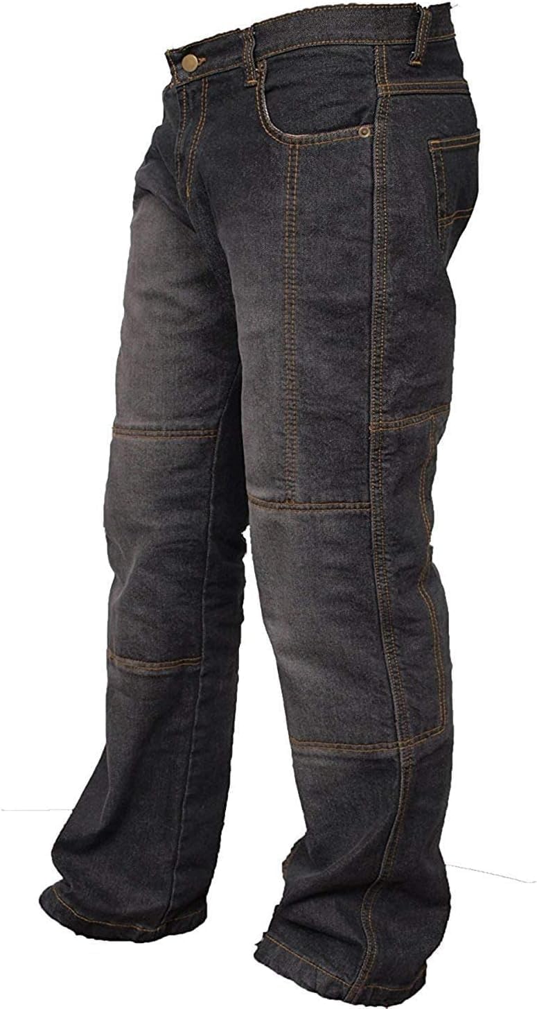 Rider Protec® Men's Motorcycle Jeans Aramid Protective Linning Motorbike Denim Jeans Riding Pants with Removable Armour Biker Trousers for Men