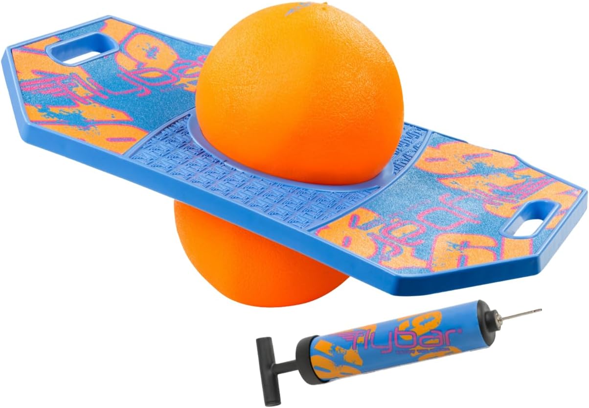 Flybar Pogo Trick Ball for Kids – Balance Bounce Board with Anti-Slip Deck – Pump Included - Indoor & Outdoor Toys for Boys and Girls Fun Way to Reduce Screen Time Supports up to 160 lbs – Ages 6+