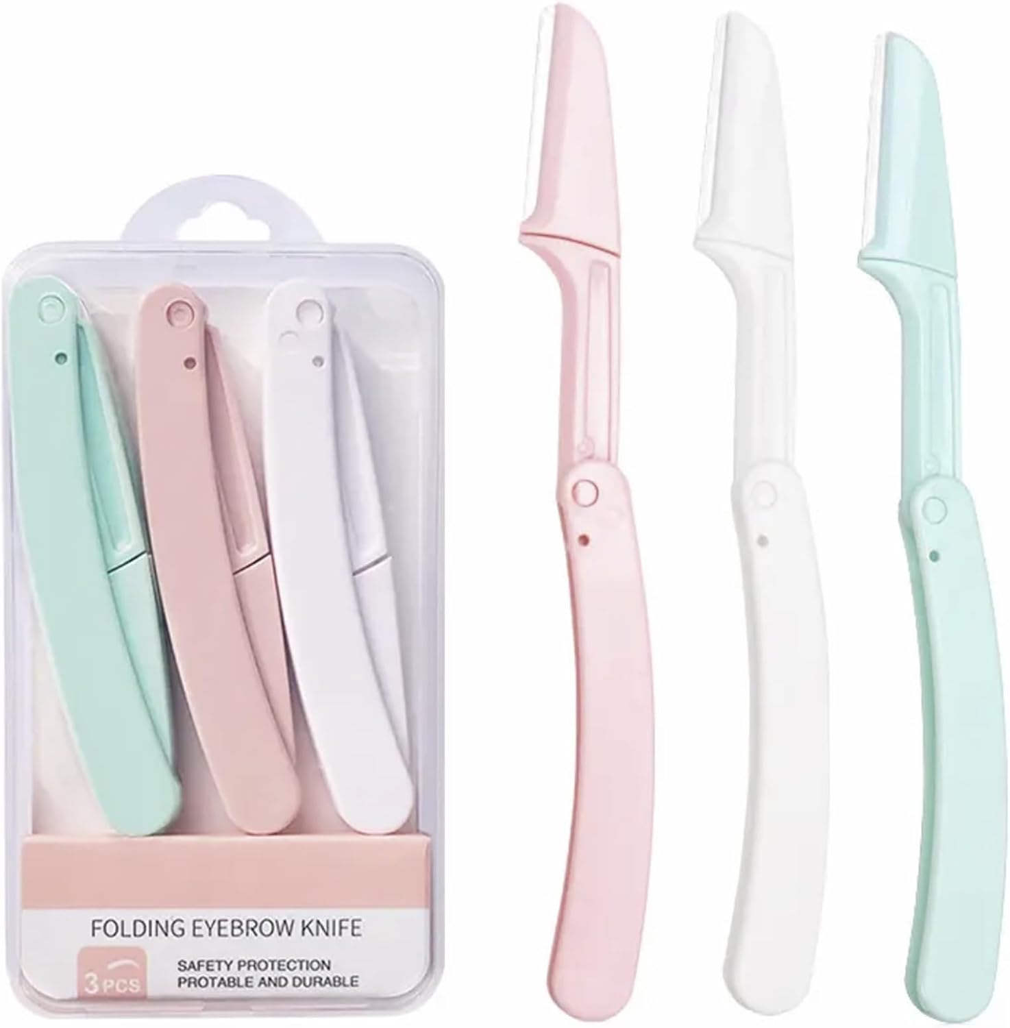 Senshuomy Eyebrow Razors,21+1 Pcs Portable Eyebrow Trimmer with Precision Cover - Safe Blade Quality,Unique Design,Easy to Carry - Suitable for Women and Men(3 pcs)