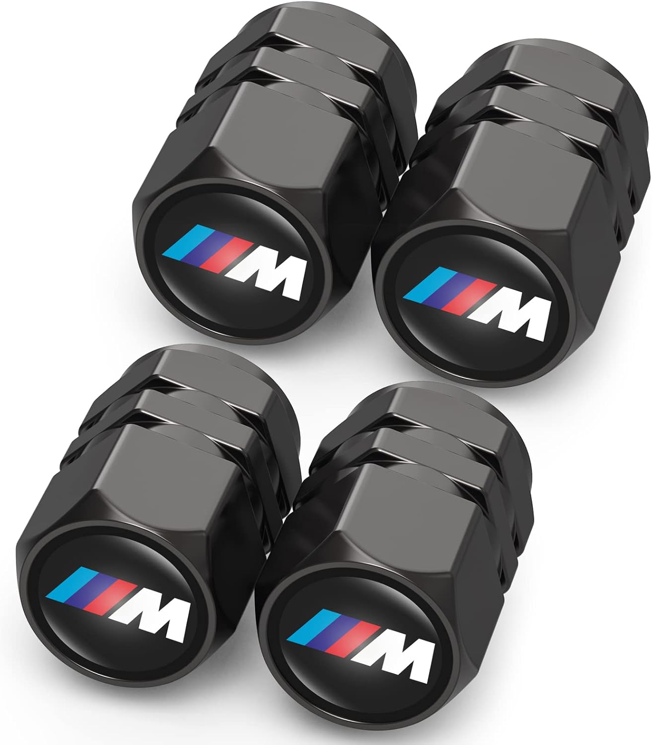 4PCS Tyre Valve Caps, Car Tyre Caps Compatible with BMW M M2 M4 M5 M6 M8 X1 X2 X3 X5 X6 M135i M240i Z4 328i X7, Leak-Proof Dust Caps for Car Tyres