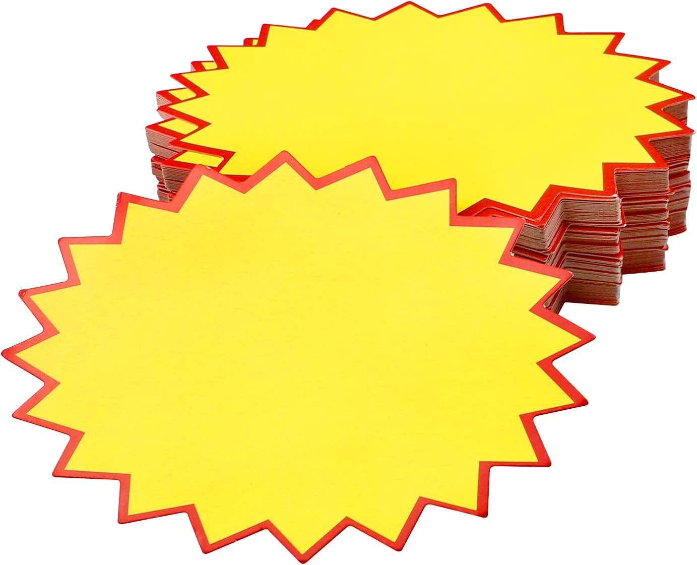 hocadon 120pcs Retail Sale Signs Price Tags, Promotion Price Tags, Single-Side Printing Blank Star Burst Sales Price Label Tags for Retail Store Grocery Shop Party Favors,8x11cm/3.2 x 4.3 inch