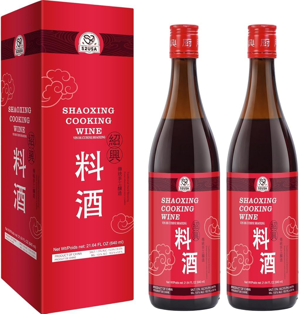 52USA Shaoxing Cooking Wine 21.64 Fl Oz (Pack of 2), Missing Secret Ingredient Chinese Cooking Wine, Shaoxing Wine