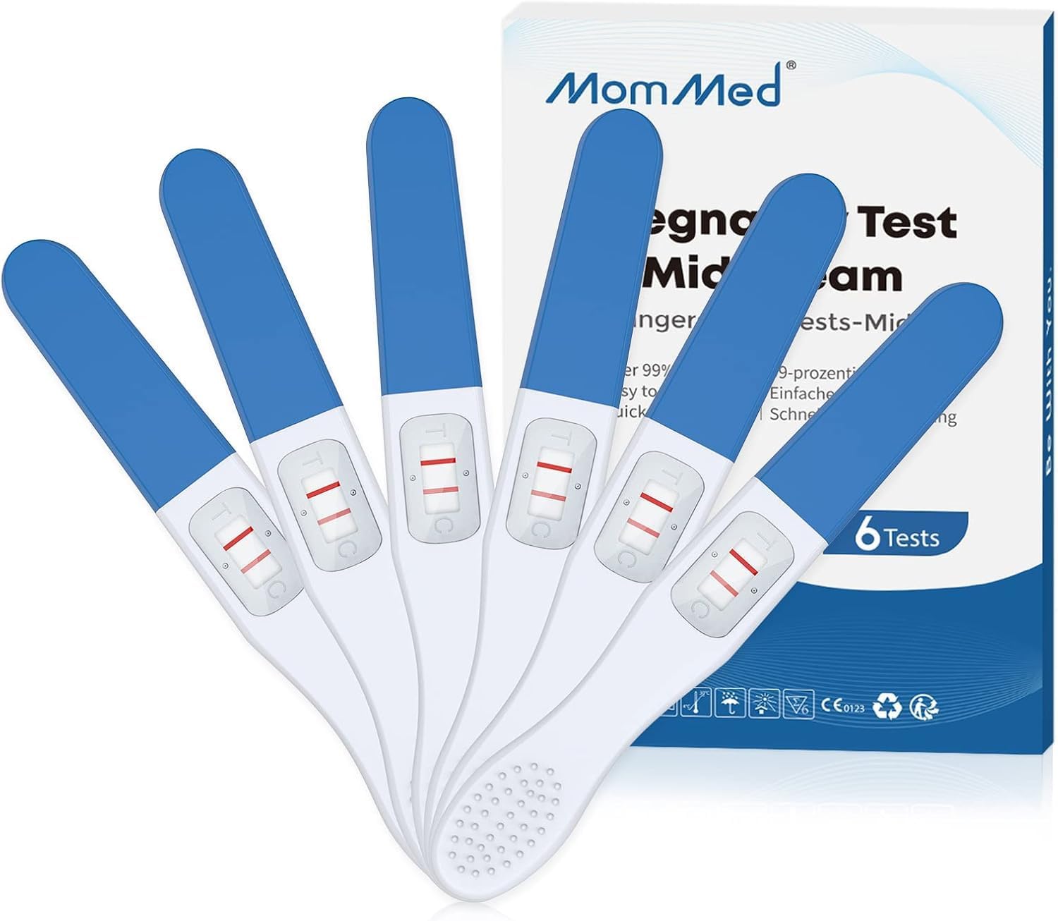 MOMMED Pregnancy Test Sticks - HCG Midstream Tests, HCG Test Strips Detection Over 99% Accuracy, Home Pregnancy Test Strips in 6 Individually Packed,Accurate & Rapid Detection