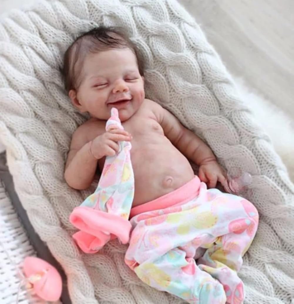 Lonian 20 Inch Reborn Dolls Realistic Newborn Baby Dolls Poseable Full Vinyl Body Girl Like a Lifelike Baby with Feeding Kit