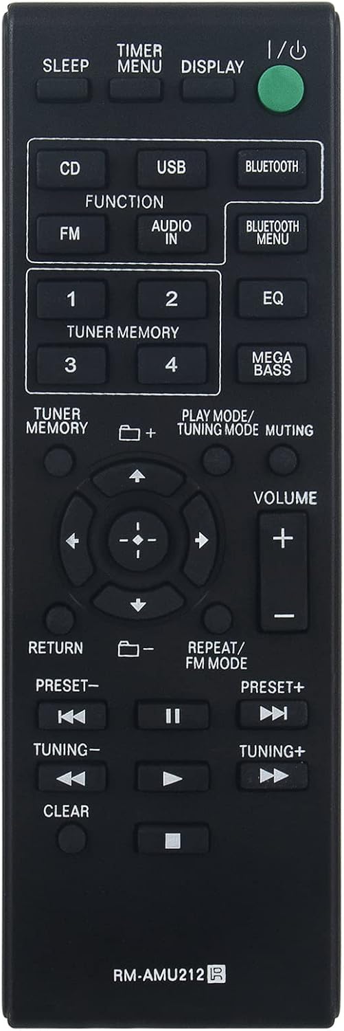 RM-AMU212 Sub RM-AMU213 Replacement Remote Control fit for Sony Home Audio System CMT-X3CD CMT-SBT20 SS-SBT20 HCD-SBT20
