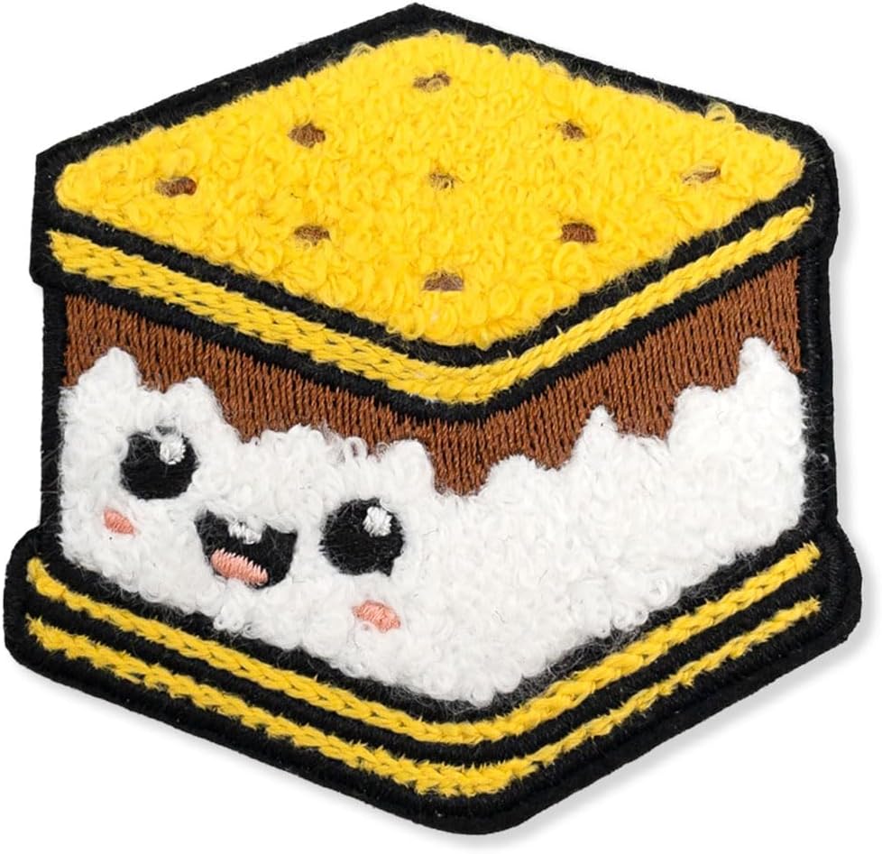 Pals & Co. S’Mores Chenille Patch – Perfect for Backpacks, Jackets, Cozy Accessories, and Unique Gifts for Campfire Lovers and Sweet Treat Fans