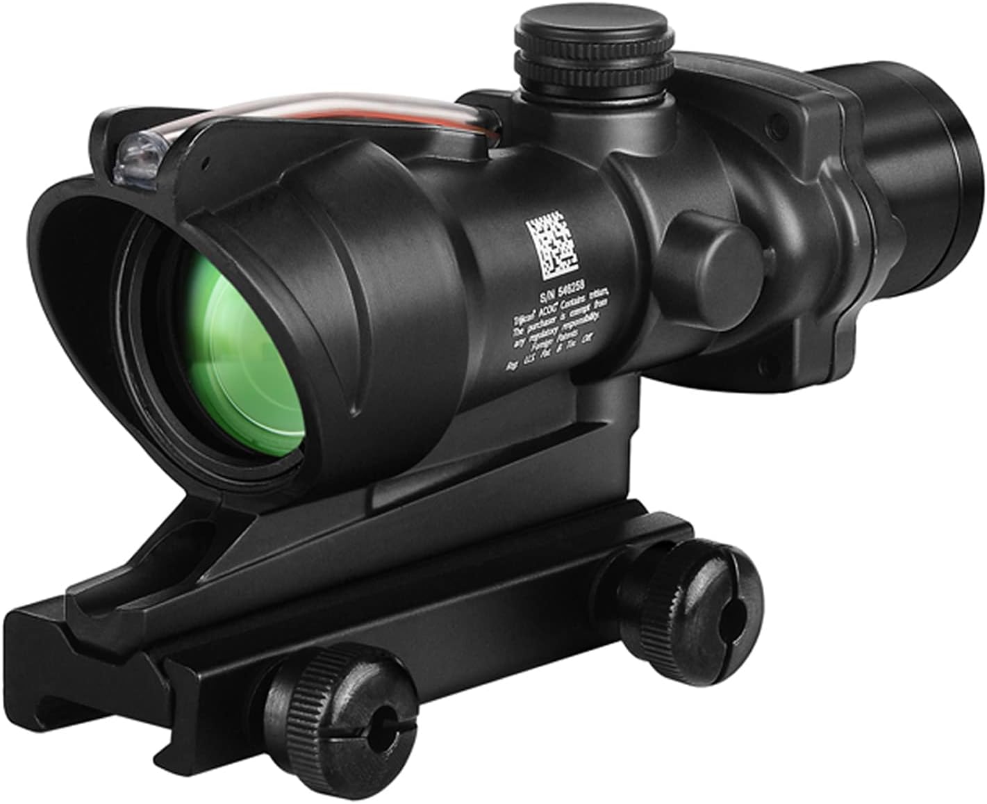 Paike Rifle Scope 4x32mm ACOG Red Dot Sight with Red Chevron Reticle