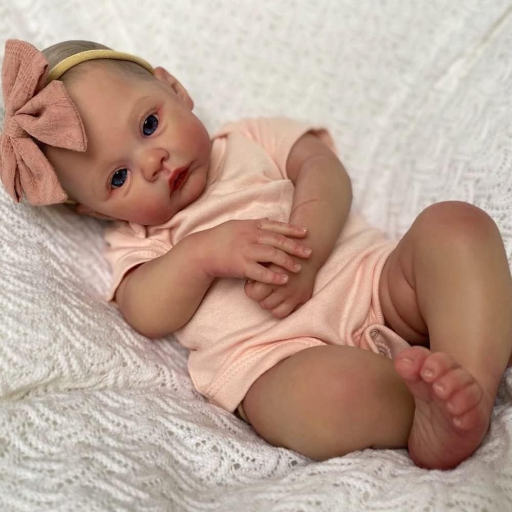 Lonian 19 Inch 48cm Reborn Baby Doll with Cuddly Body Realistic Doll (brown eyes)
