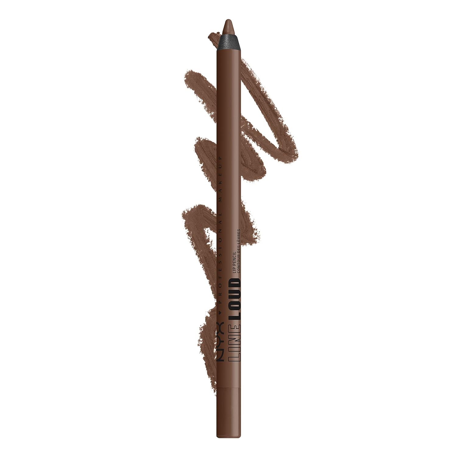 NYX PROFESSIONAL MAKEUP Line Loud Lip Liner, Longwear and Pigmented Lip Pencil with Jojoba Oil & Vitamin E - Rebel Kind (Chocolate Brown)
