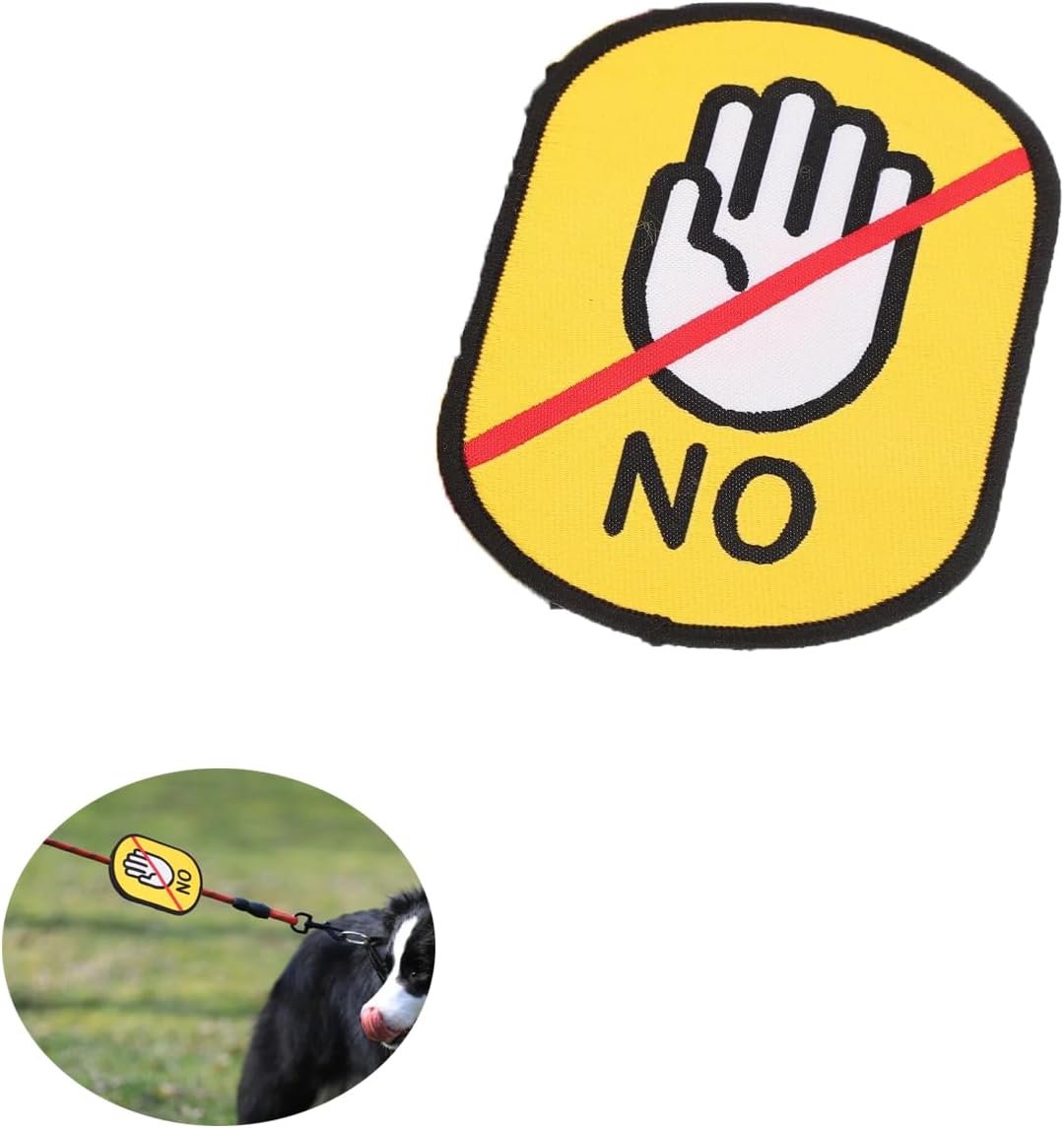 Do Not Pet Dog NO Touch Logo Tag Identification Embroidered Patches Leash Sticky Sticker Wrapping Attachement Warn Alert Reminder Sign for Pet Service Puppy Leashes