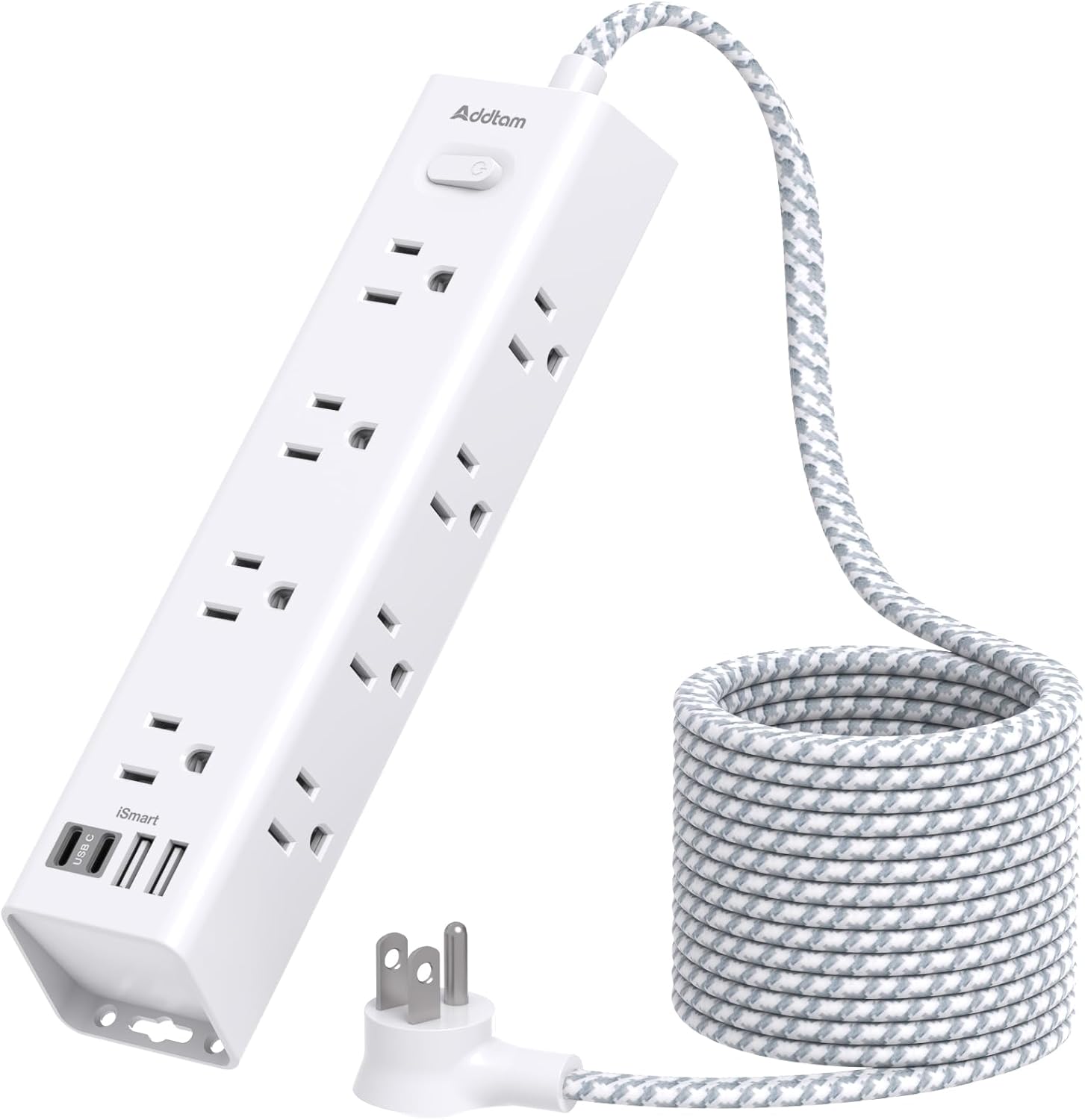 Surge Protector Power Strip - 10 FT Extension Cord with 12 AC Outlets 4 USB