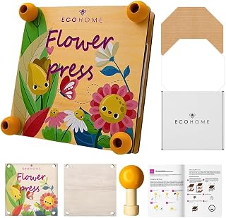 ECOHOME Flower Press Kit for Kids - Darling Set for Little Artists & Flower Lovers - Cute Press with Clear Instructions for Unique Pressed Flower Art Projects
