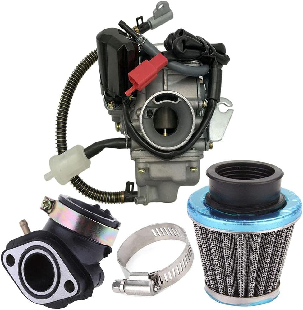 150cc Carburetor for GY6 4 Stroke Engines Electric Choke Motorcycle Scooter 152QMJ 157QMI with Intake Manifold
