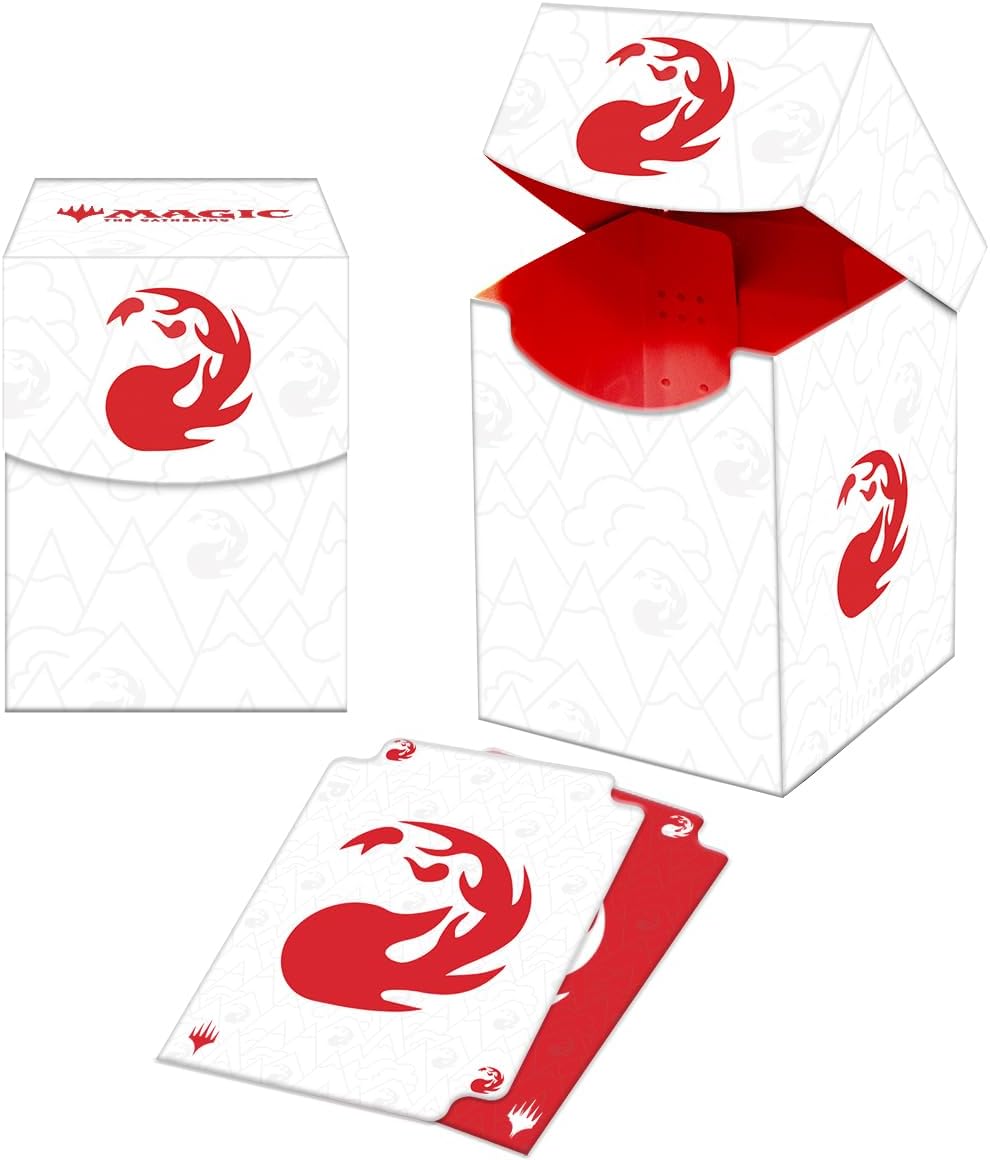 Ultra Pro - Mana 8 100+ Deck Box - Mountain for Magic: The Gathering, Stores & Holds 100 Standard Sized Cards, Durable Protective Collector's Game Deck Card Holder Box