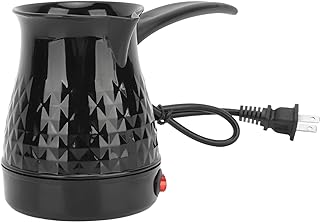 Coffee Maker, ABS Stainless Steel Electric Arabic, Greek & Turkish Coffee Pot, 600ml Even Heating Tea Maker Kettle with Removable & Anti Scald Handle for Greek Arabic Tea, Milk, Butter