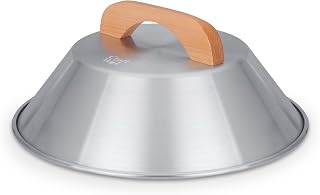 Craft Wok Dome Lid for 14-Inch Woks Traditional Dome Shaped with Wooden Handle Cover for 14 inch Woks Asian Cookware Aluminum / 732W3