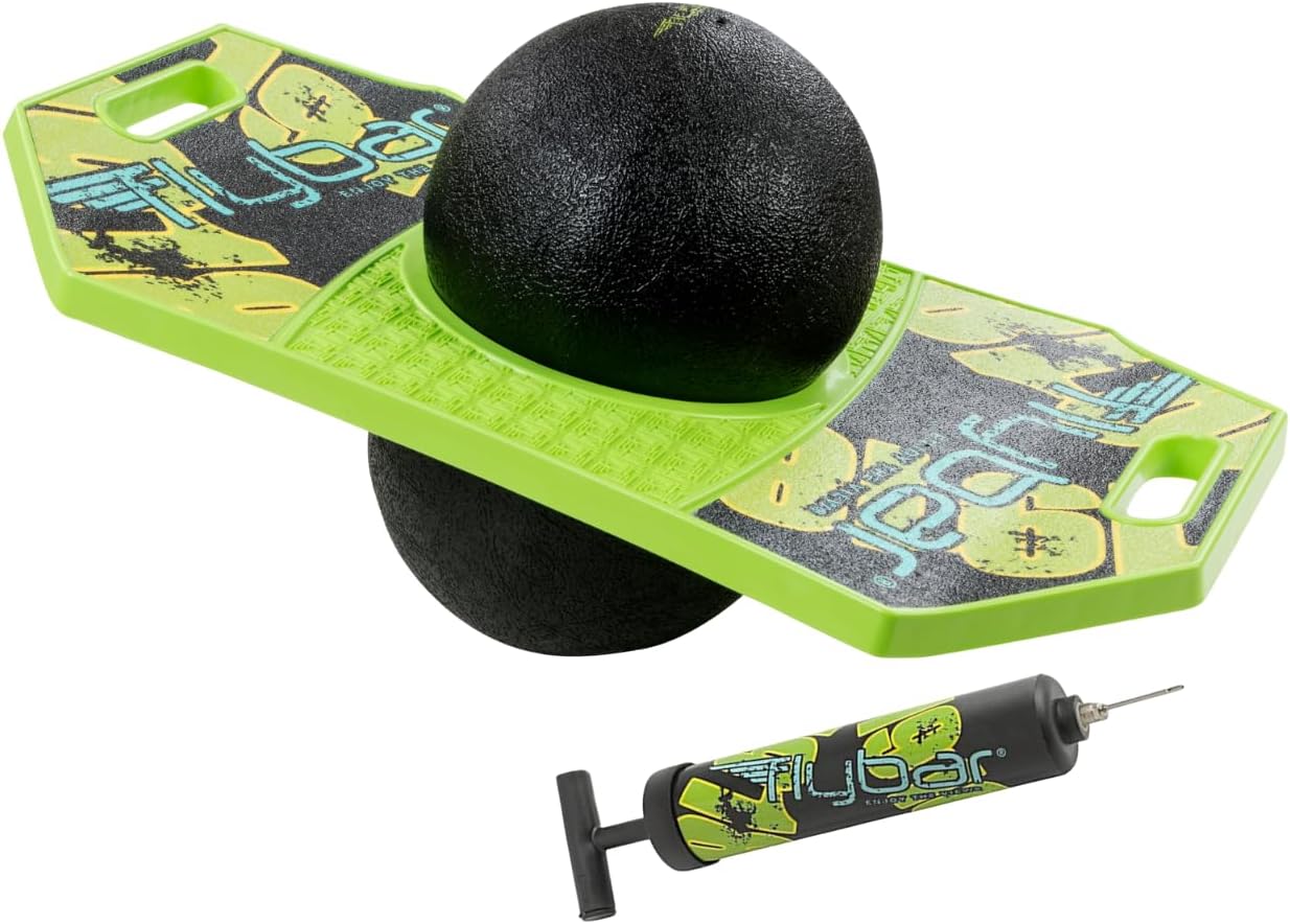 Flybar Pogo Trick Ball for Kids, Bounce Board for Boys and Girls Ages 6+, Up to 160 lbs, Includes Pump, Easy to Carry Handle, Durable Plastic Deck Indoor, Outdoor Toy Pogo Jumper,