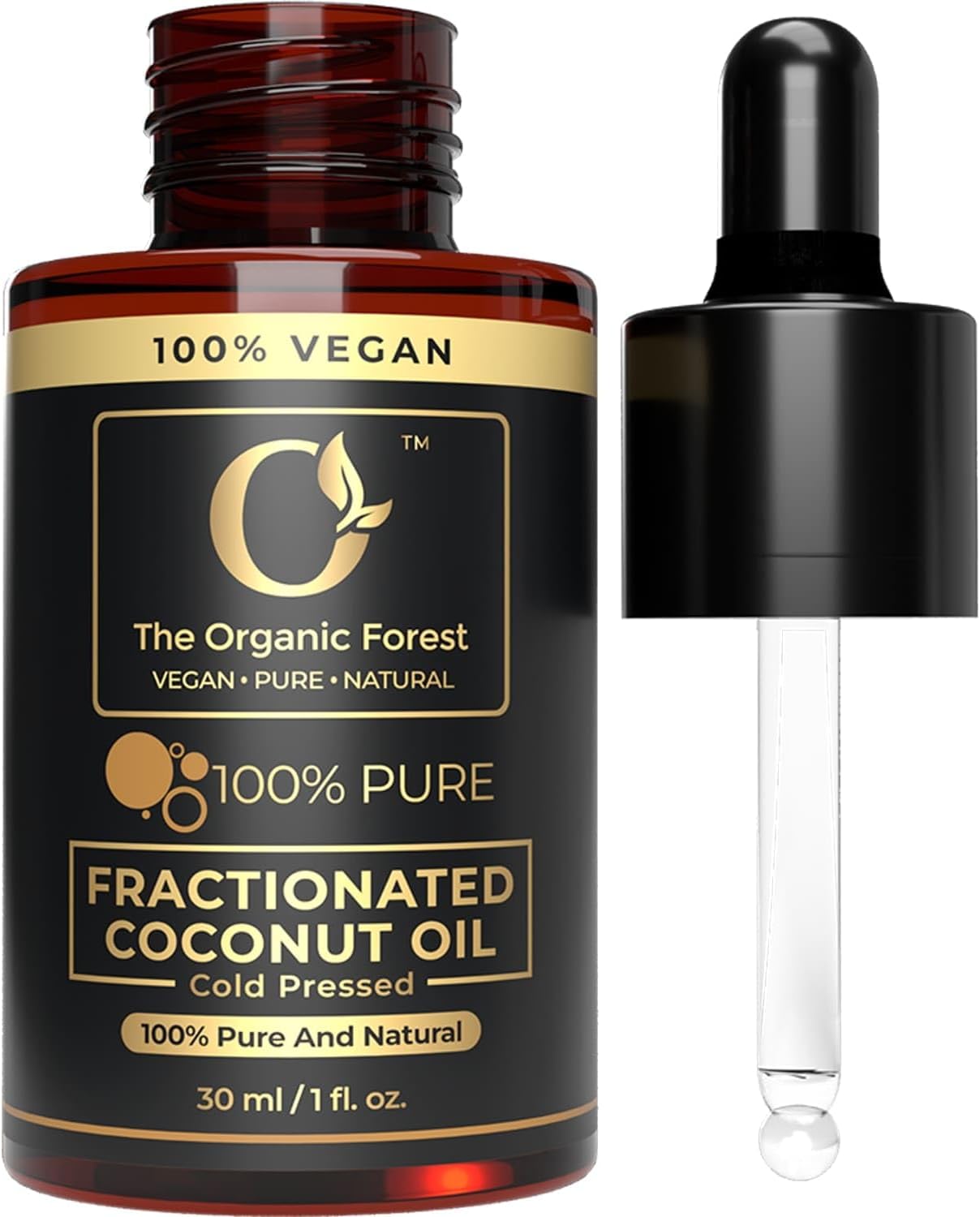 Plant Based Fractionated Coconut Oil for Skin, Hair & Scalp Massage – Cold Pressed & Organic Carrier Oil for Dry Skin & Hair Growth – Moisturising, Non-Greasy, Fast Absorbing