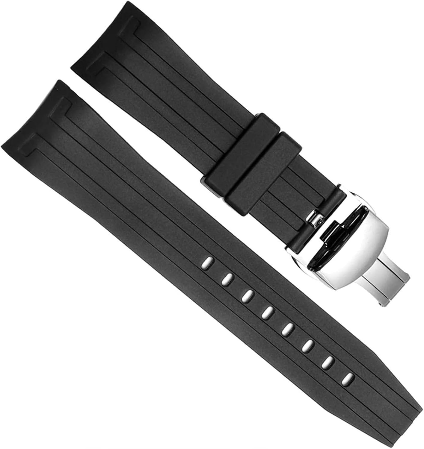 hoosouk Rubber Watch Bands For Tissot T055 T055427A PRC 200 T035.617 Watch Strap Waterproof Men Watchband With Steel Buckle