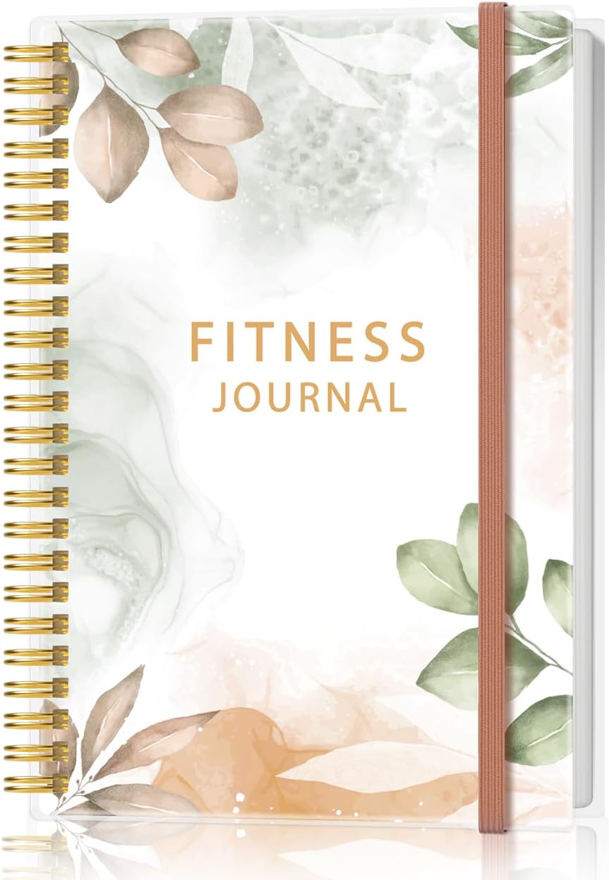 Simplified Fitness Journal for Women & Men,A5 Workout Journal/Planner Daily Exercise Log Book to Weight Loss, Gym, Muscle Gain, Bodybuilding Progress, 5.8"x8.3", Pink Flower