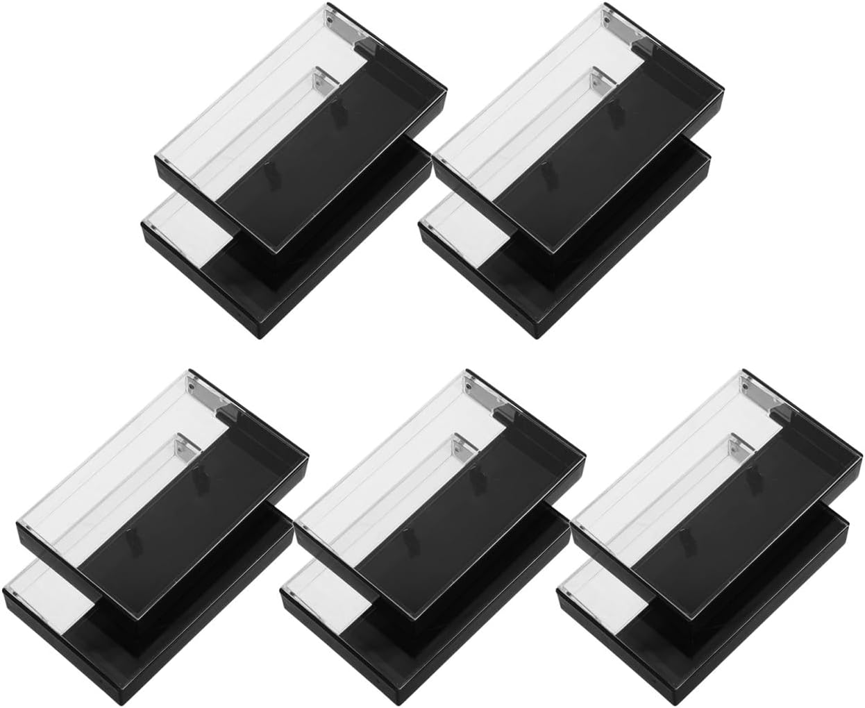 Cassette Tape Storage Box Clear Plastic Tape Cassette Box for Audio Storage Vintage for Blank Voice Recording Tapes Travel Use Small Items Organisation 10 Pack
