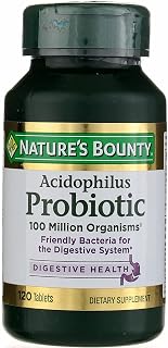 Nature's Bounty Probiotic Acidophilus Tablets, 120 ea (Pack of 5)