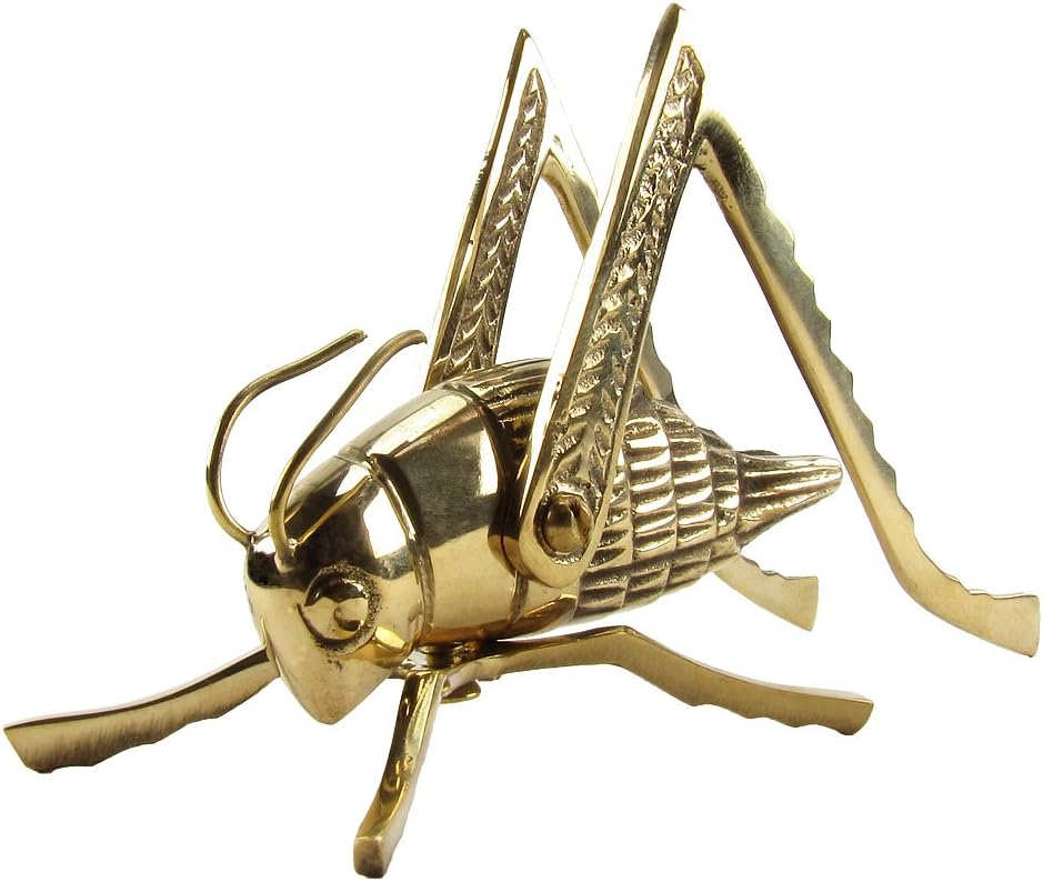 Solid Brass Lucky Cricket Rustic Fireplace Hearth/Mantle Decor