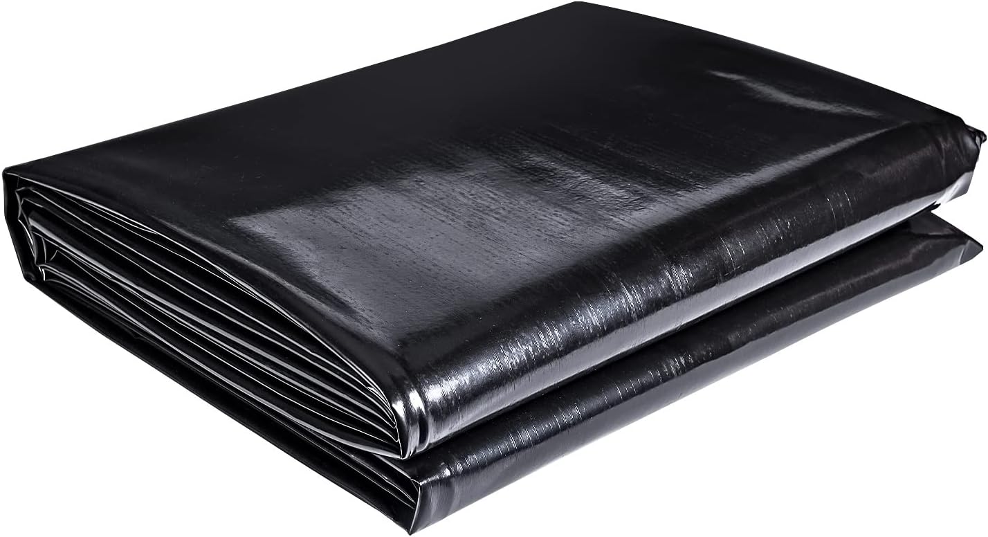 ToLanbbt Pond Liner 7 x 10 Ft, 20 Mil HDPE UV Resistant Preformed Pond Liner Easy Cutting, Underlayment for Fountain, Waterfall, Koi Pondsand Water Garden (Black)
