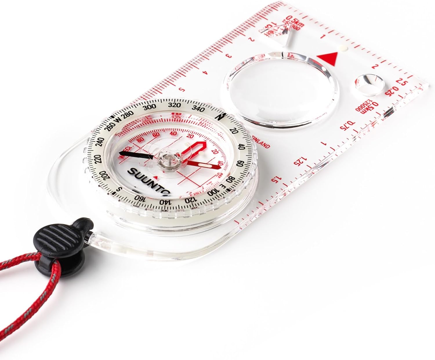 Suunto A-30 Compact Compass - Northern Hemisphere, Metric/Imperial Scale, Accurate for Hiking & Orienteering, Magnifying Lens & Luminescent Marking