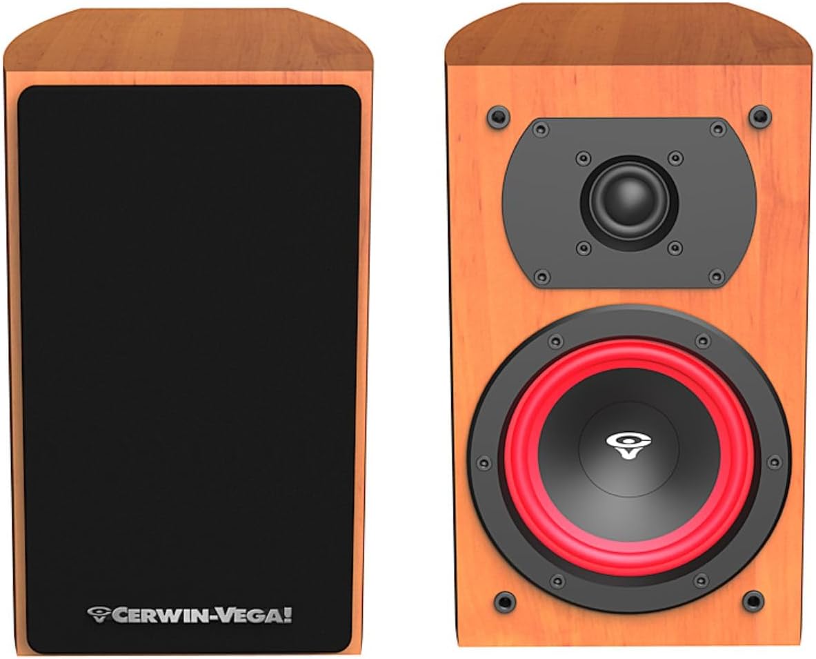 CERWIN-VEGA! Home Audio LA14C 4 inch 110 Watts 2-Way Bookshelf Speakers (Cognac)