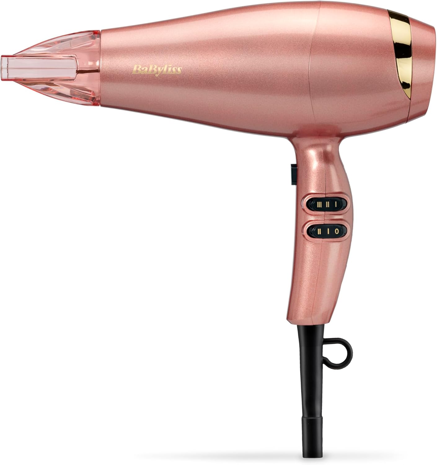 BaByliss Rose Gold Hair Dryer - 2100W Professional Ionic Blow Dryer, Lightweight Travel Hairdryer, Fast Drying Ceramic Hair Dryer, 3 Heat & 2 Speed Settings, Silver, 5336U