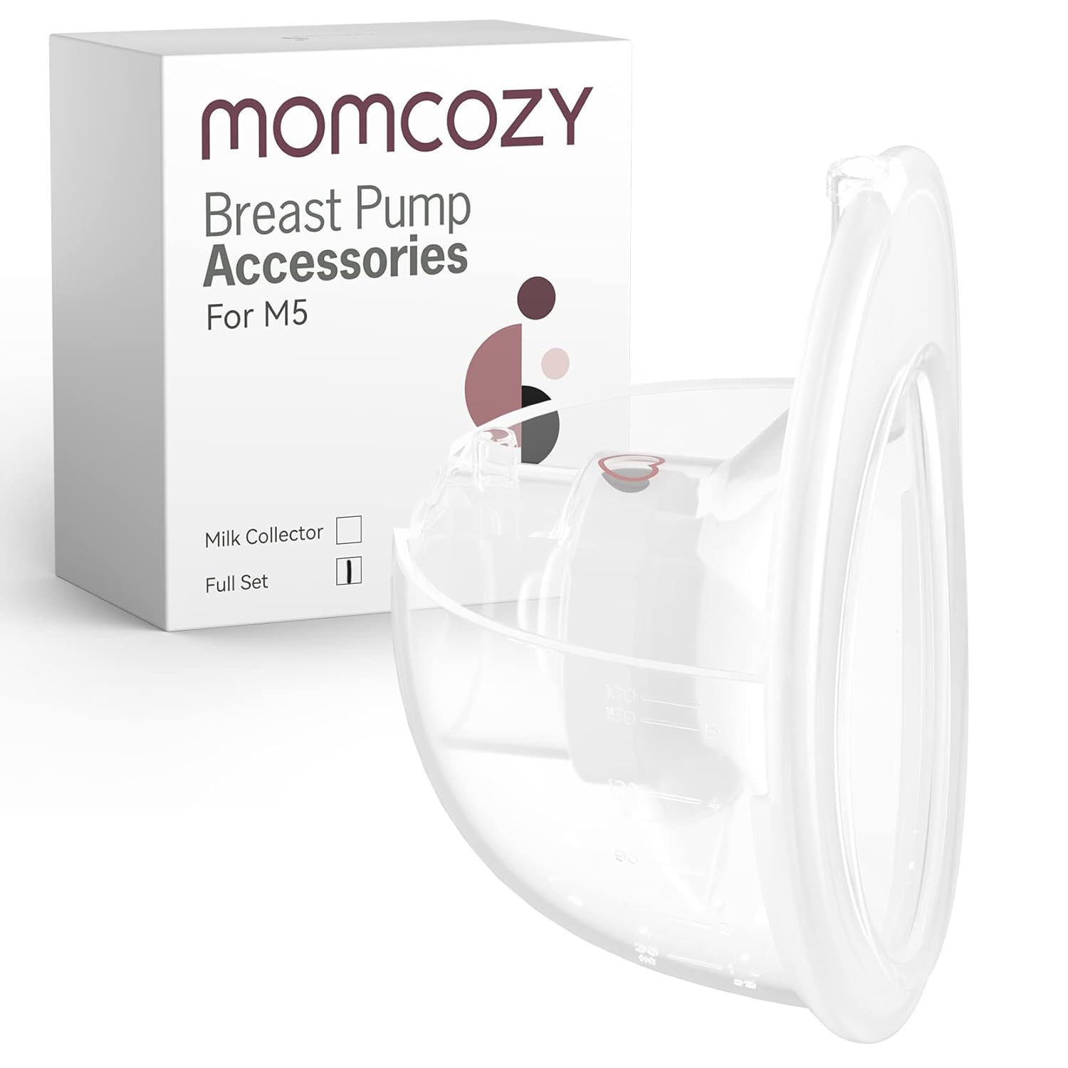 Momcozy Full Set Collector Cup Only Compatible with Momcozy M5 NOT for Others,with Double-Sealed 24mm Flanges