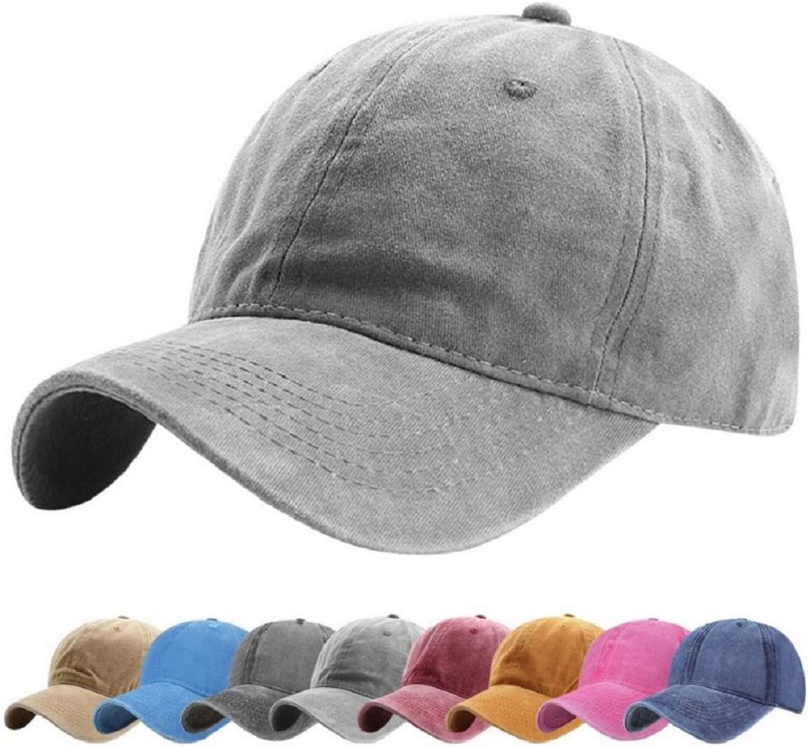 UMIPUBO Unisex Vintage Baseball Cap Adjustable Baseball Cap Outdoor Sports Solid Hats