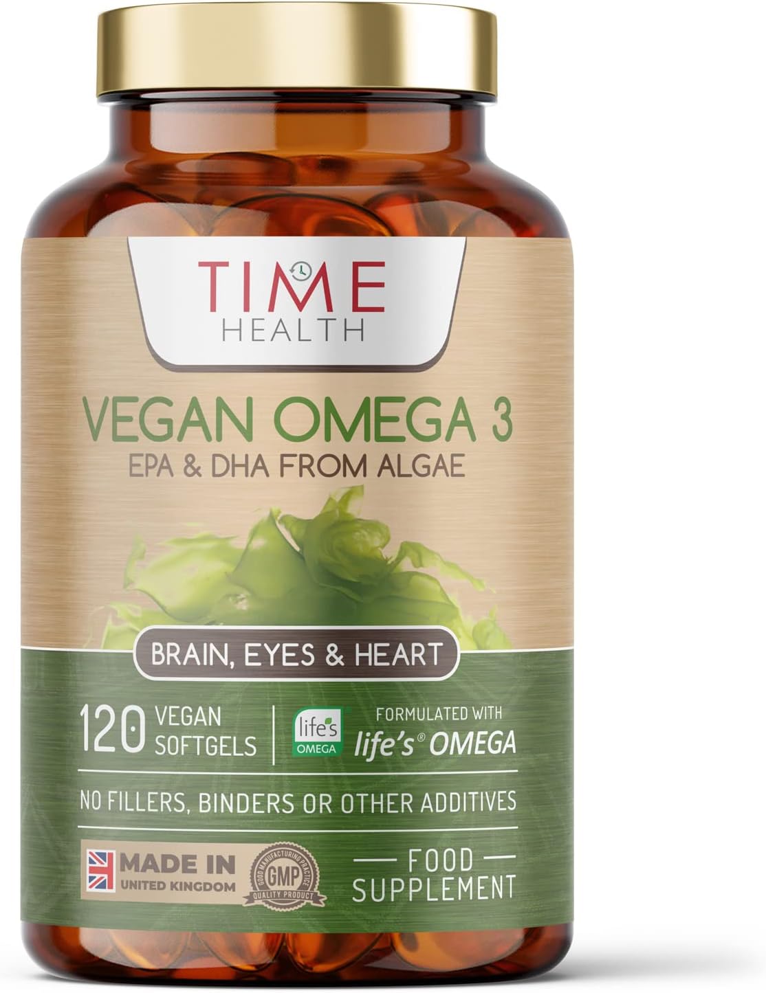 Vegan Omega 3 – EPA & DHA from Algae Oil – Premium Brand – Carrageenan-Free – Sustainable Algal Alternative to Fish Oil – Vegetarian Essential Fatty Acids – UK Made Supplement (120 Count (Pack of 1))