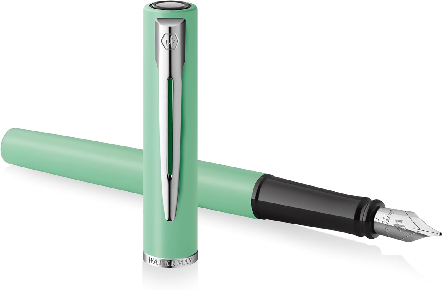 Waterman Allure Fountain Pen | Mint Green Pastel with Chrome Trim | Fine Nib | Black Ink | Gift Boxed