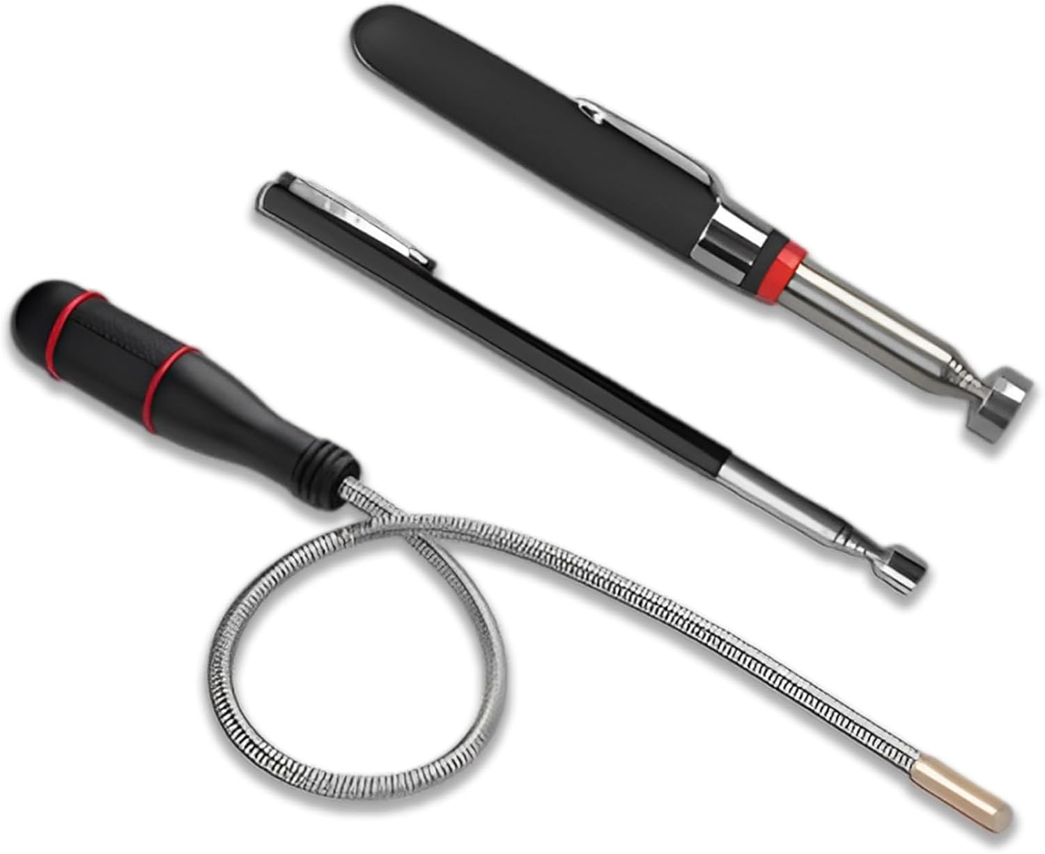 Daryunk 3 PCS Telescopic Pick Up Tools Rod, Including Flexible Magnetic Pickup, Telescopic Magnetic Rod, for Pickup Screws Nuts, Extending