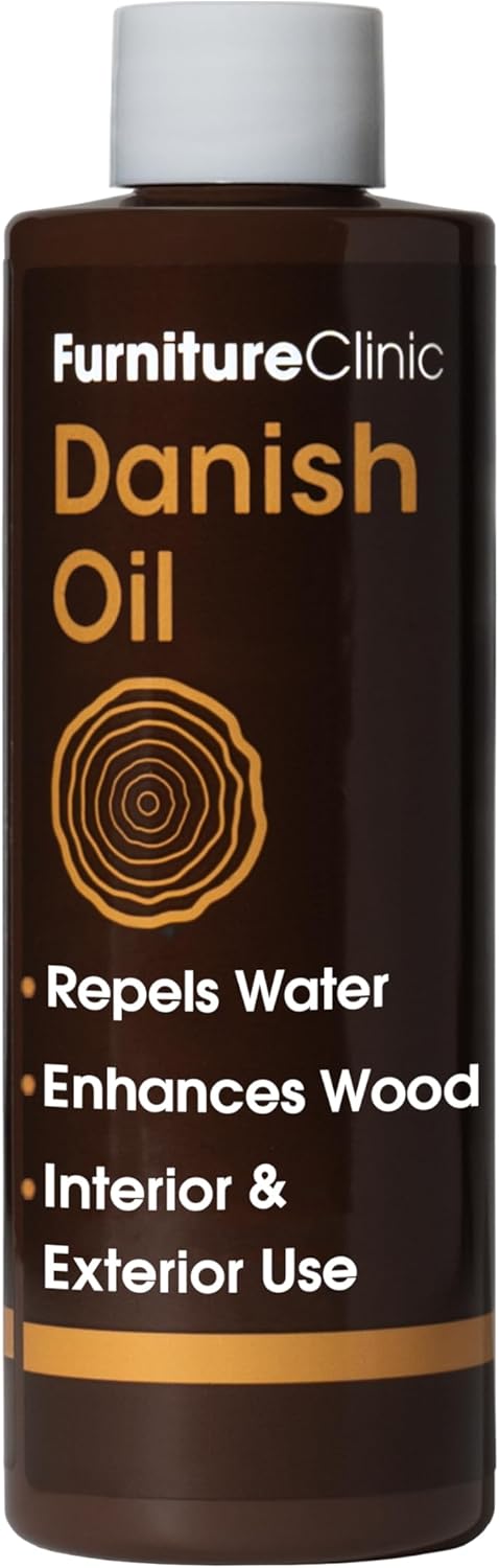 Furniture Clinic Danish Oil for Wood - Premium Finishing Oil to Enhance The Natural Beauty of Oak, Pine & Wooden Worktop Surfaces - Seal & Protect for a Satin Finish - 250ml
