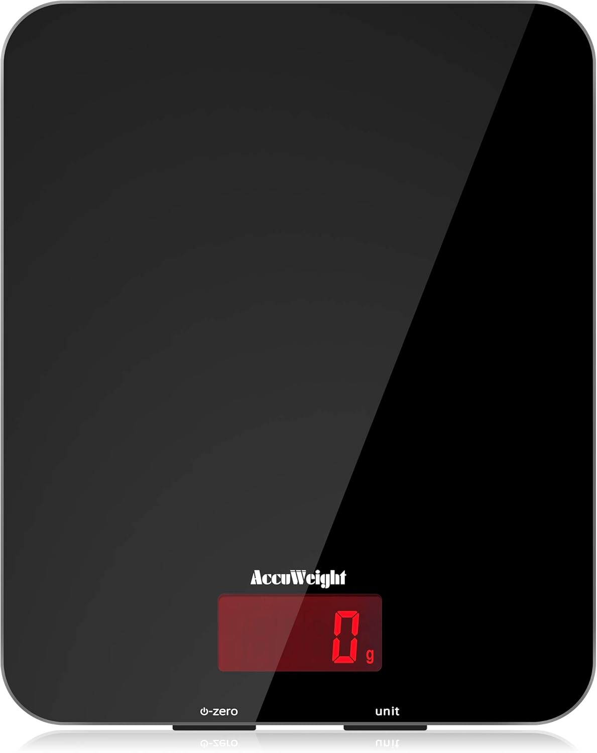 ACCUWEIGHT 201 Digital Kitchen Scales with Tempered Glass Platform (Batteries included), Electronic Weighing Food Scale with Backlit LCD, Multifunction for Office School Home Baking Cooking, 5kg/11lb